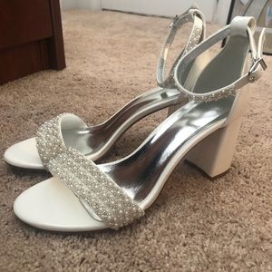 White Wedding Heels - never worn